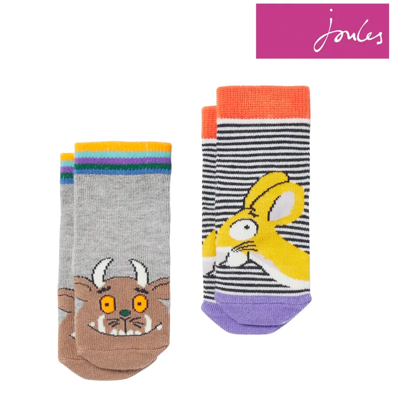 Joules Gruffalo Neat Feet 2 Pack Character Socks -Navy Gruffalo